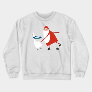 Weihnachtsmann auf Schlittschuhen Crewneck Sweatshirt